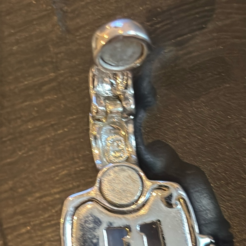 Premier Designs Silver and Gold Clip On Pendant Gemstone Southwestern Signed PD - Picture 6 of 7